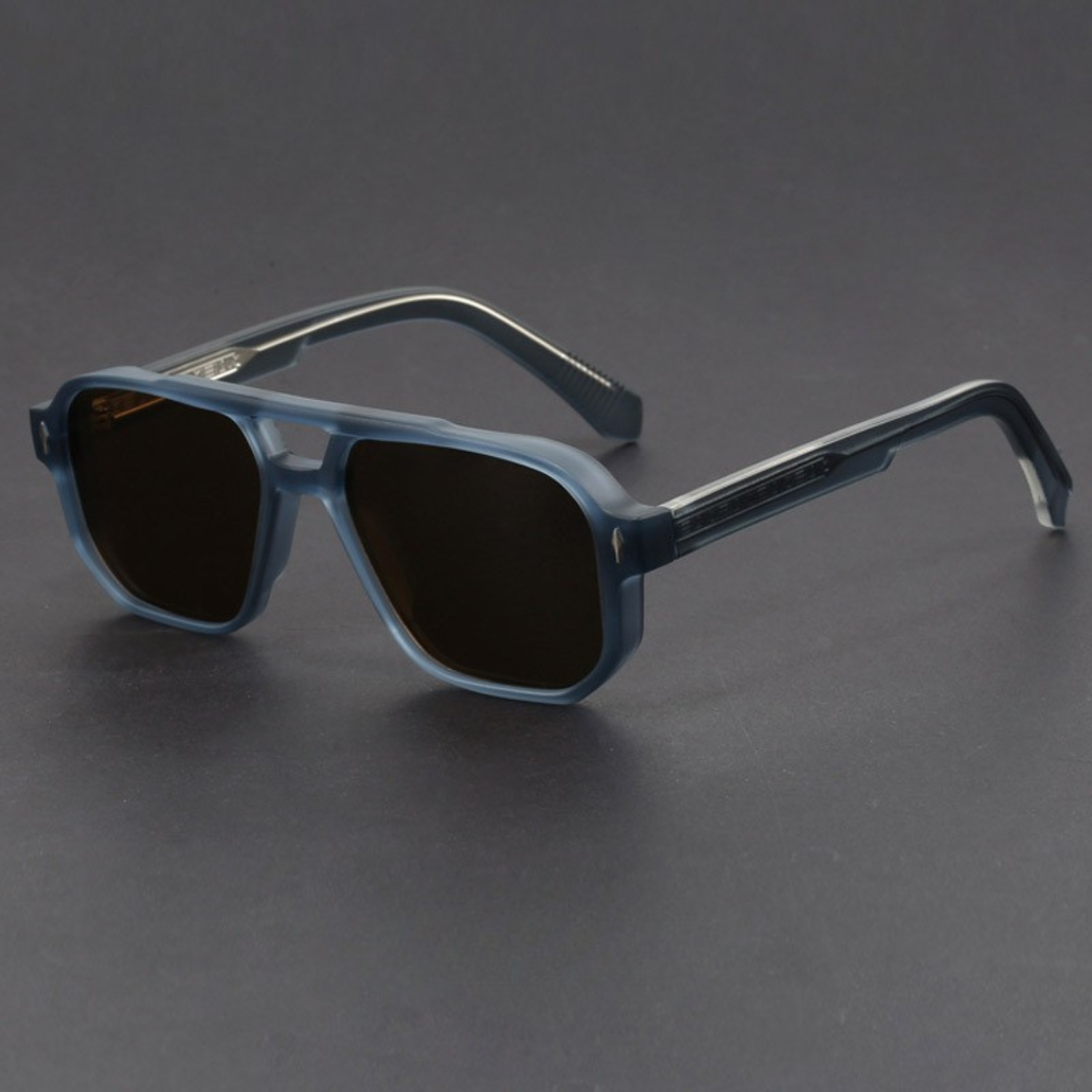 Bold-cut aviator sunglasses with blackout lenses for men | Kaelen