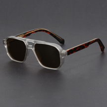 Bold-cut aviator sunglasses with blackout lenses for men | Kaelen