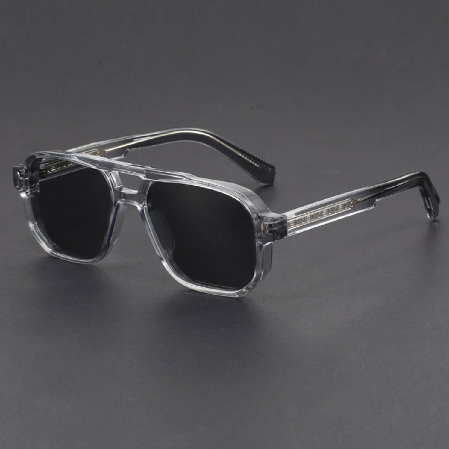 Bold-cut aviator sunglasses with blackout lenses for men | Kaelen