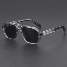 Bold-cut aviator sunglasses with blackout lenses for men | Kaelen
