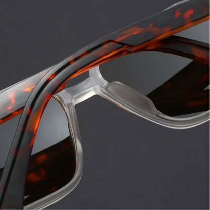 Bold-cut aviator sunglasses with blackout lenses for men | Kaelen
