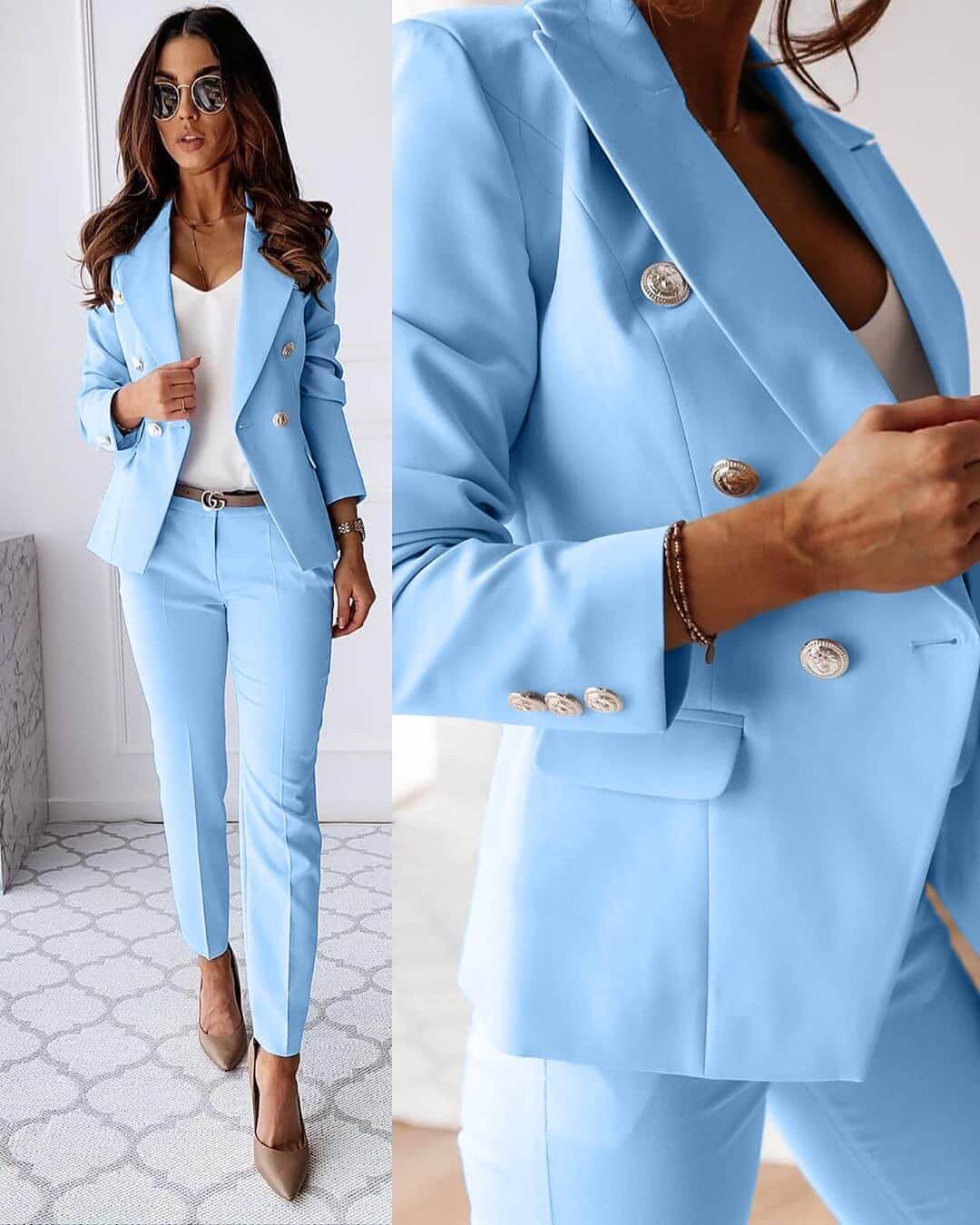 Women’s tailored jacket and pants suit set | Elena