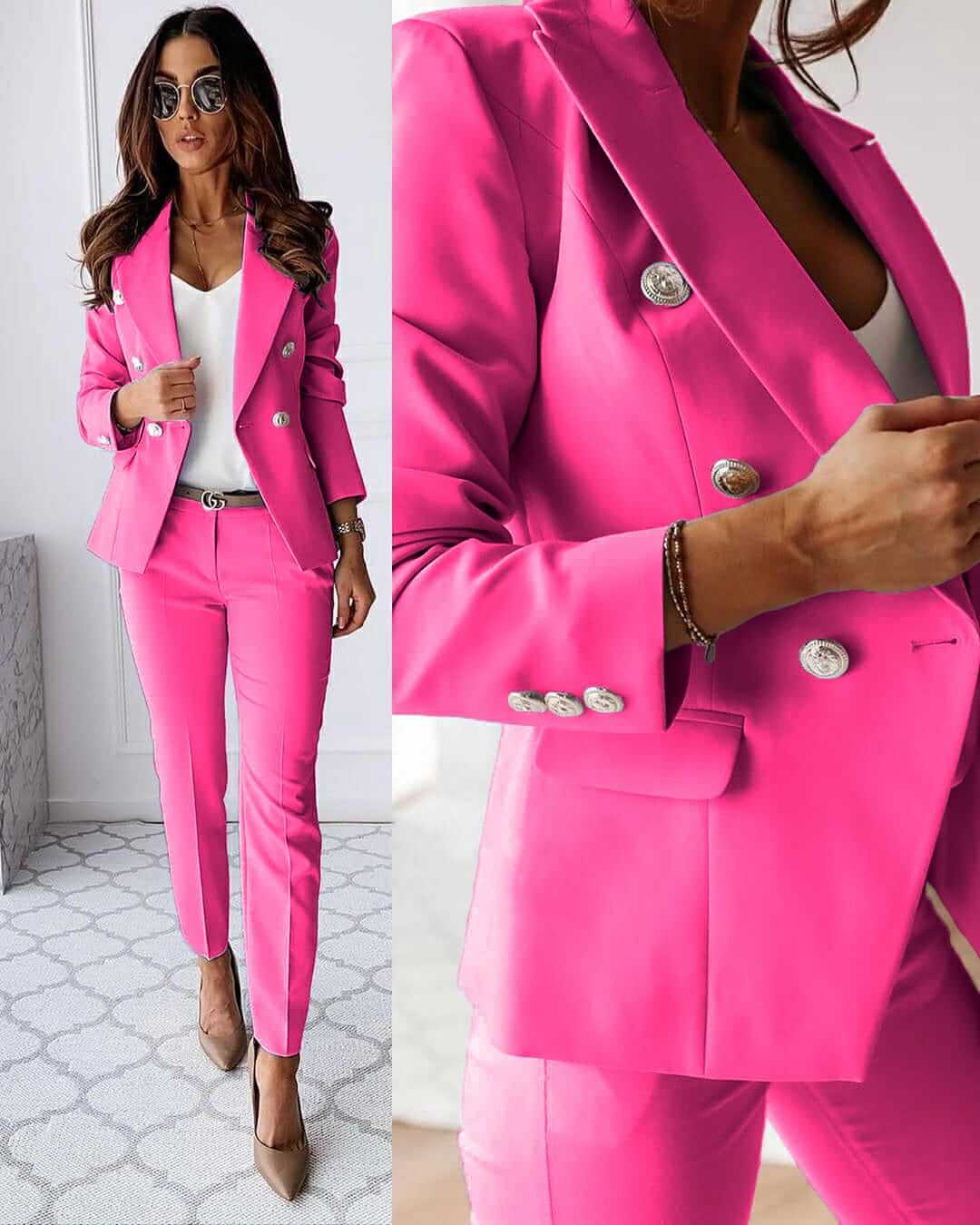 Women’s tailored jacket and pants suit set | Elena