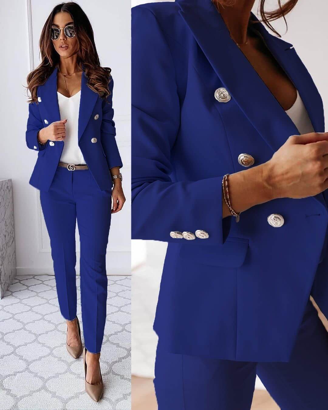 Women’s tailored jacket and pants suit set | Elena
