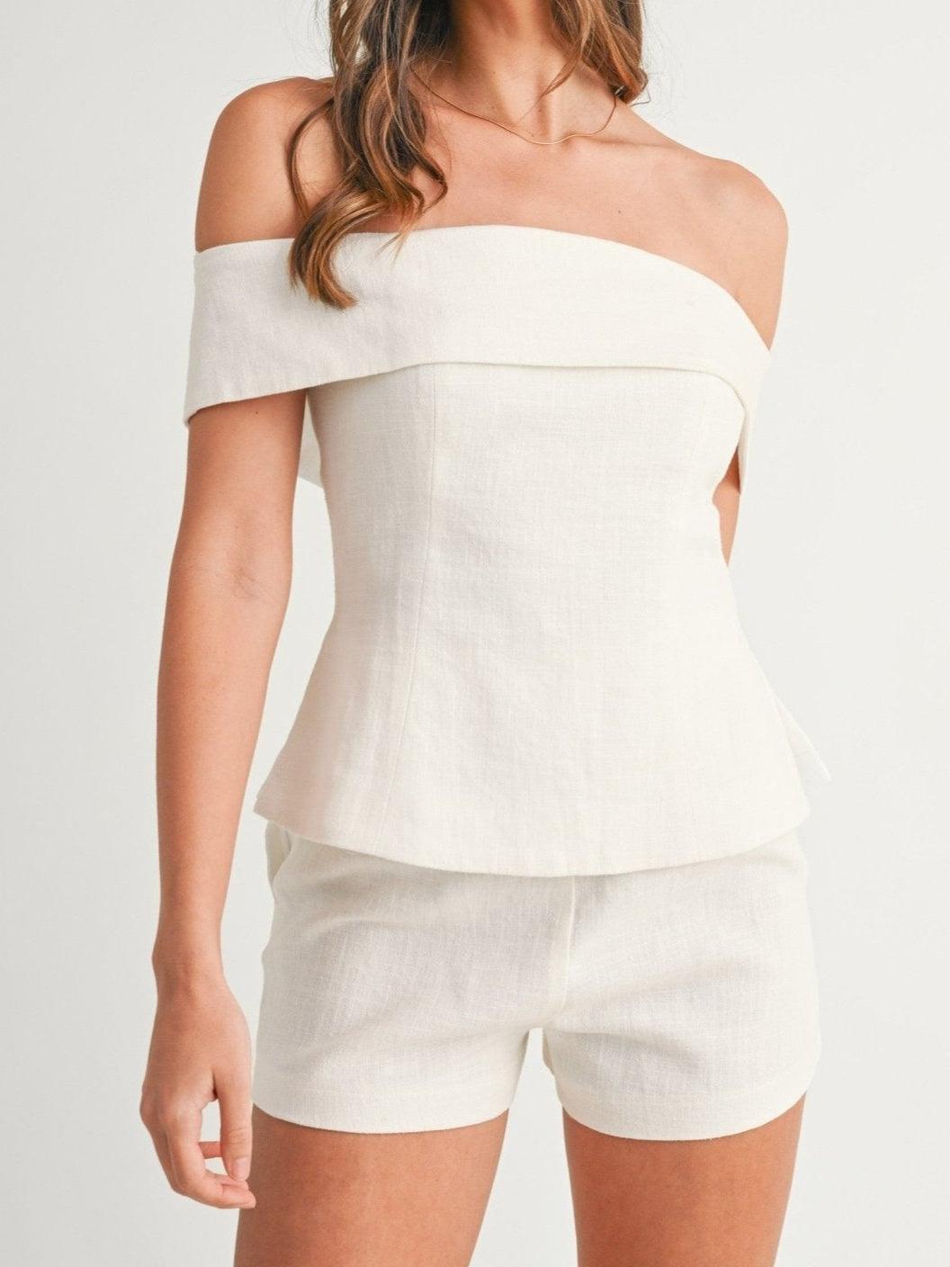 Women’s Cropped Button Two-Piece Suit | Marlowe