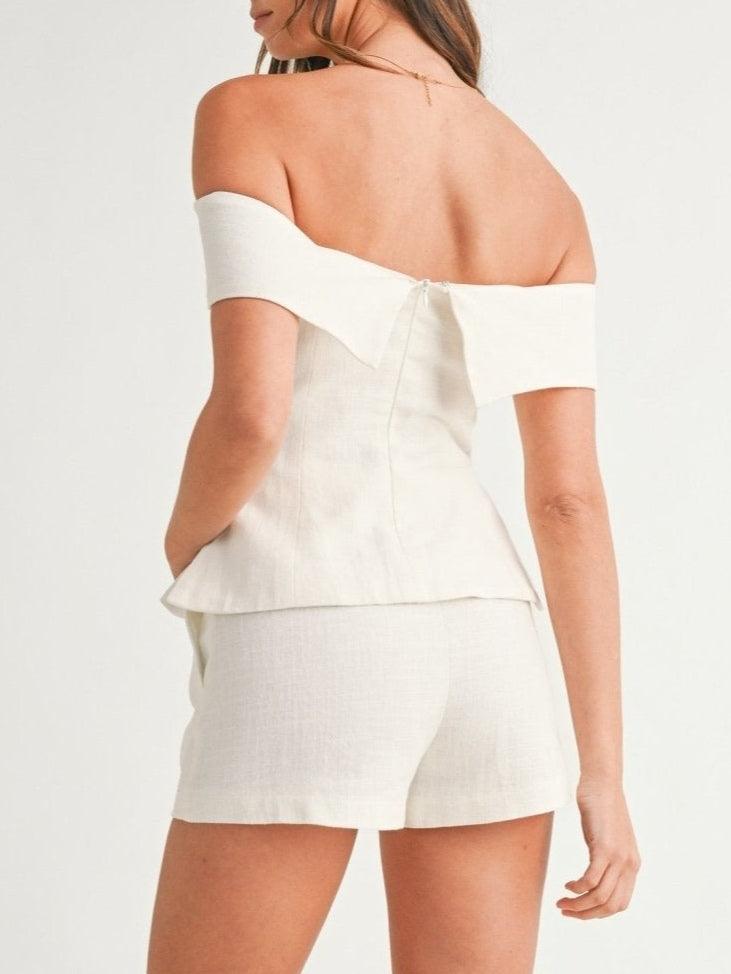 Women’s Cropped Button Two-Piece Suit | Marlowe