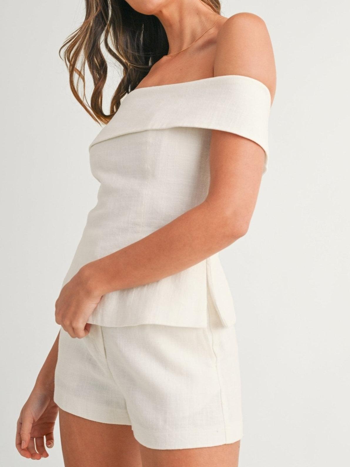 Women’s Cropped Button Two-Piece Suit | Marlowe