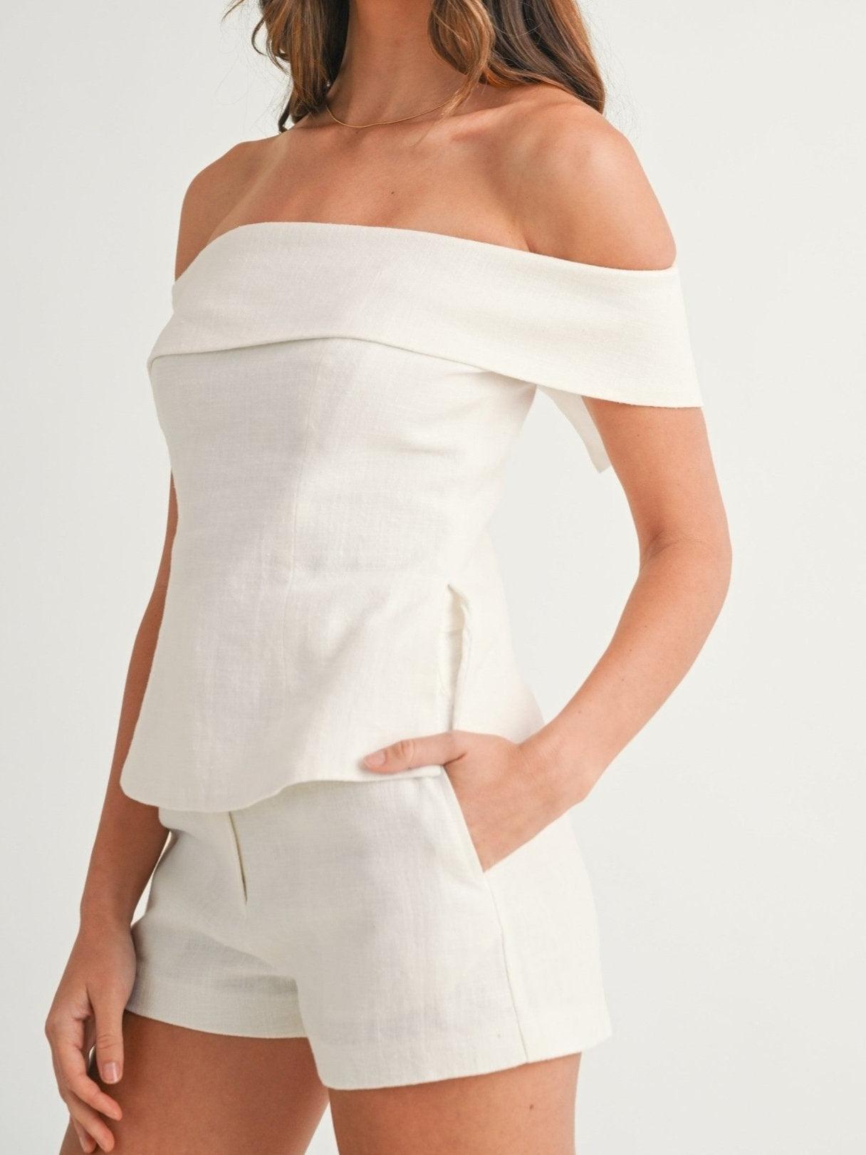 Women’s Cropped Button Two-Piece Suit | Marlowe