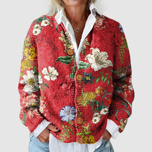 Floral button-front cardigan for women | Elara