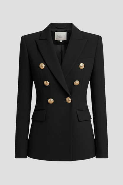 Celestia | Women's Double Breasted Blazer with Gold Tone Buttons