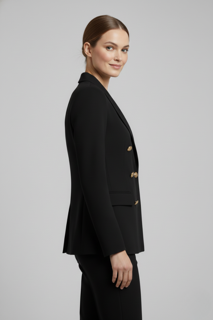 Celestia | Women's Double Breasted Blazer with Gold Tone Buttons