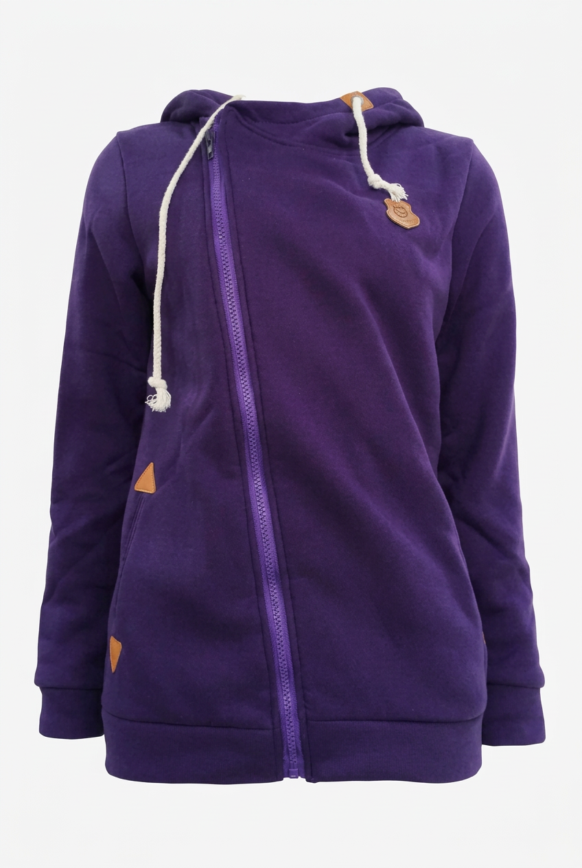 Sylvia | Women's Hooded Zip Front Jacket with Rope Drawstrings