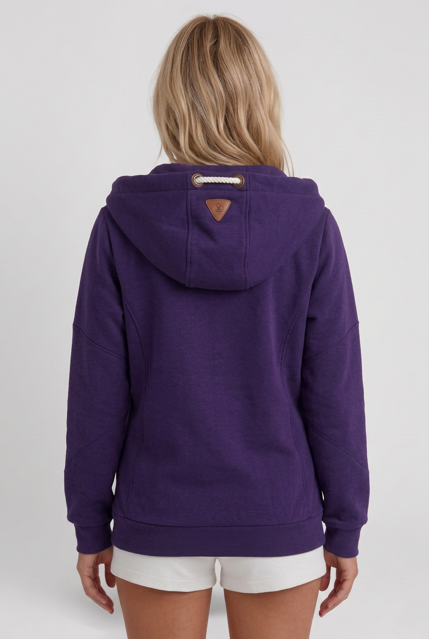Sylvia | Women's Hooded Zip Front Jacket with Rope Drawstrings