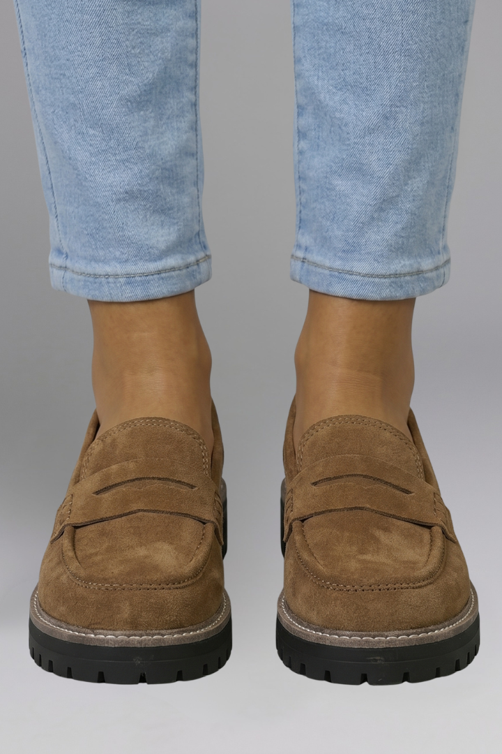 Lola | Women's Penny Strap Lug Sole Loafers