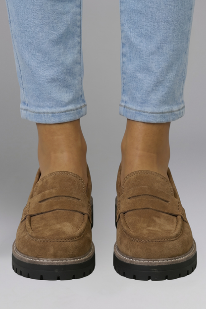 Lola | Women's Penny Strap Lug Sole Loafers