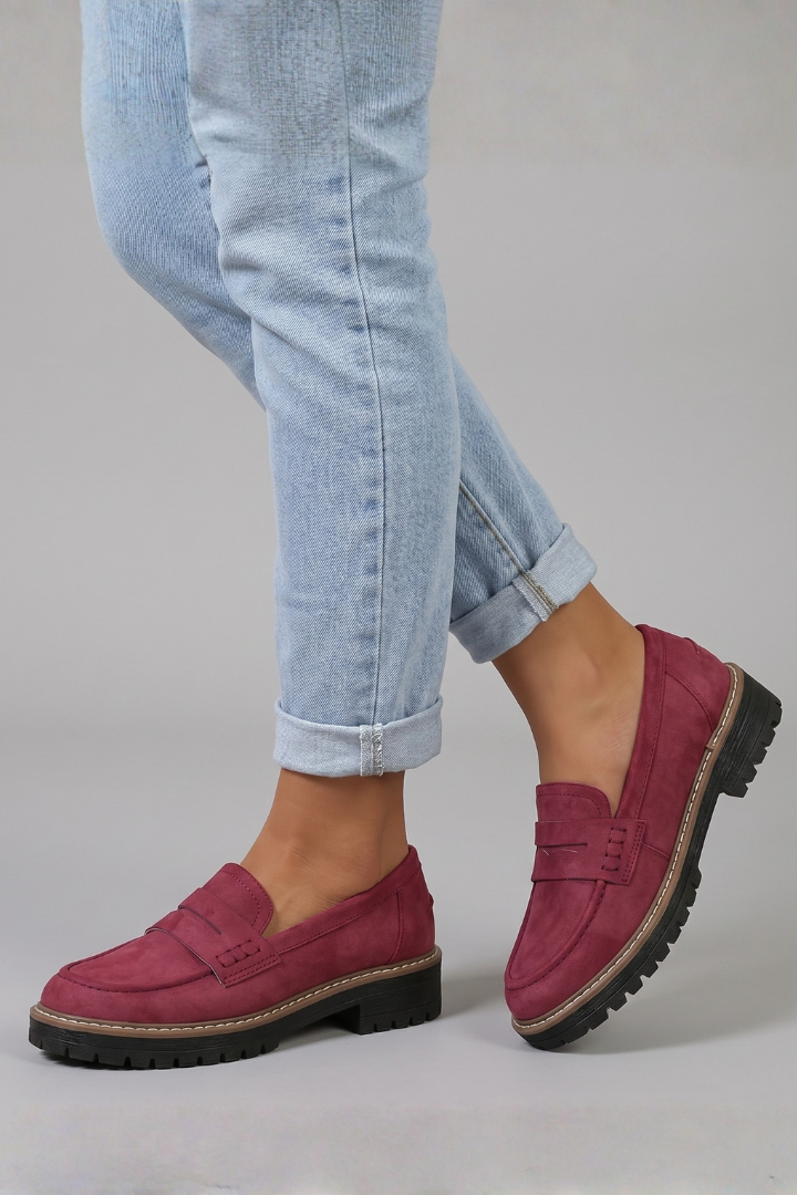 Lola | Women's Penny Strap Lug Sole Loafers