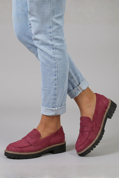 Lola | Women's Penny Strap Lug Sole Loafers