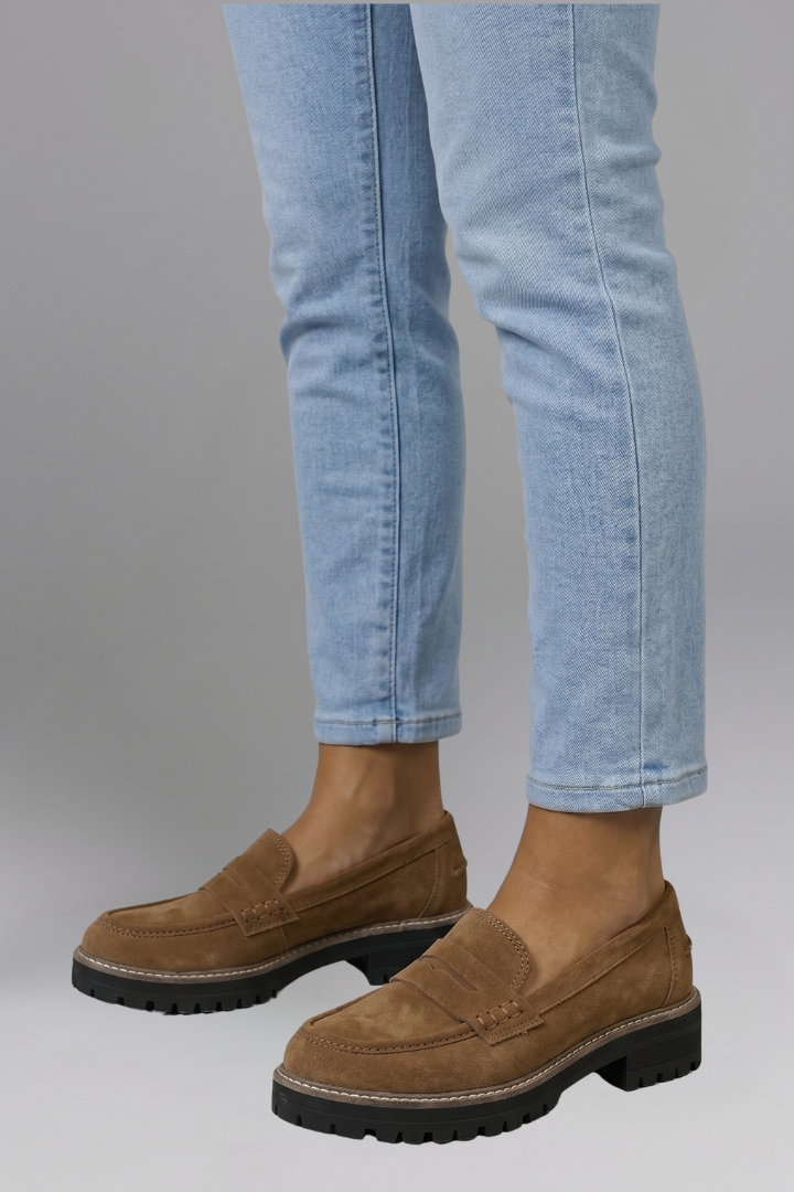 Lola | Women's Penny Strap Lug Sole Loafers