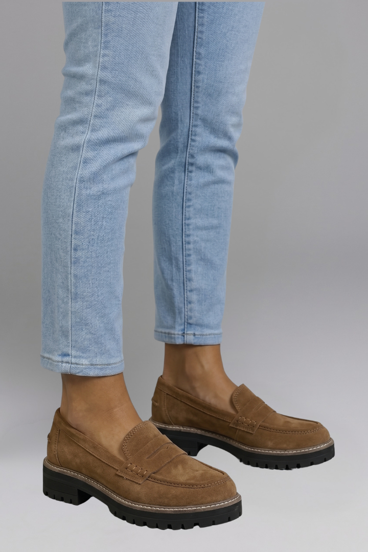 Lola | Women's Penny Strap Lug Sole Loafers