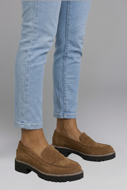 Lola | Women's Penny Strap Lug Sole Loafers