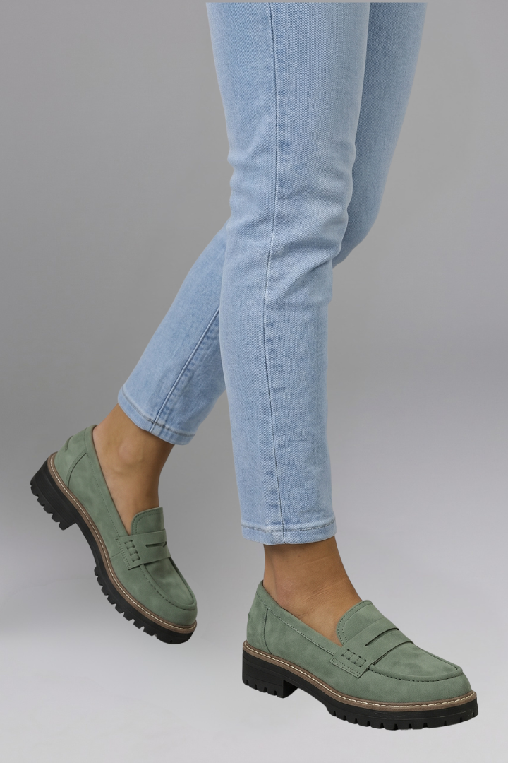 Lola | Women's Penny Strap Lug Sole Loafers