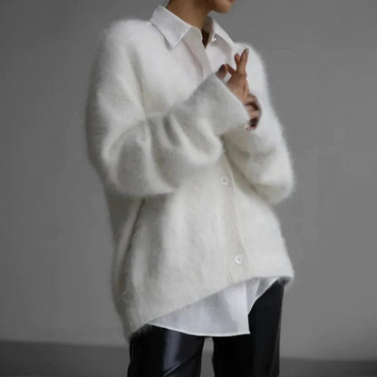 Cardigan sweater with refined knit design for women | Amara