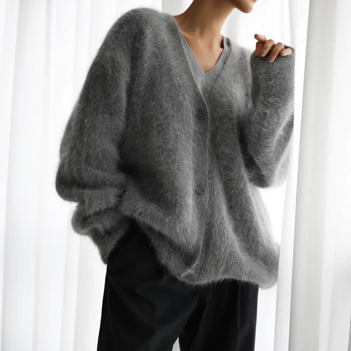Cardigan sweater with refined knit design for women | Amara