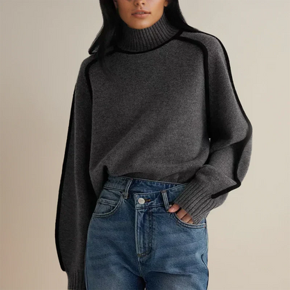 Genevieve | Women's Turtleneck Batwing Sleeve Sweater