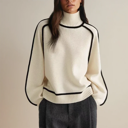 Genevieve | Women's Turtleneck Batwing Sleeve Sweater
