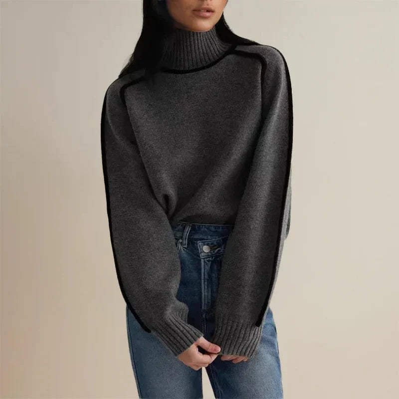 Genevieve | Women's Turtleneck Batwing Sleeve Sweater