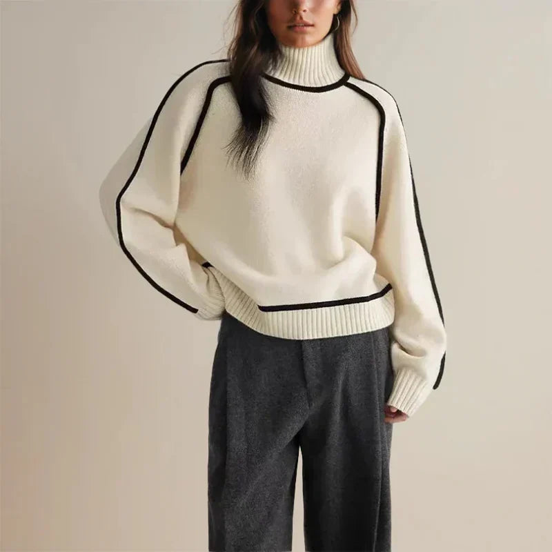 Genevieve | Women's Turtleneck Batwing Sleeve Sweater