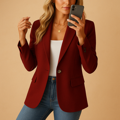 Klea | Women's Linen Stretch Single Breasted Blazer