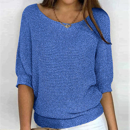 Elegant relaxed everyday knit top for women