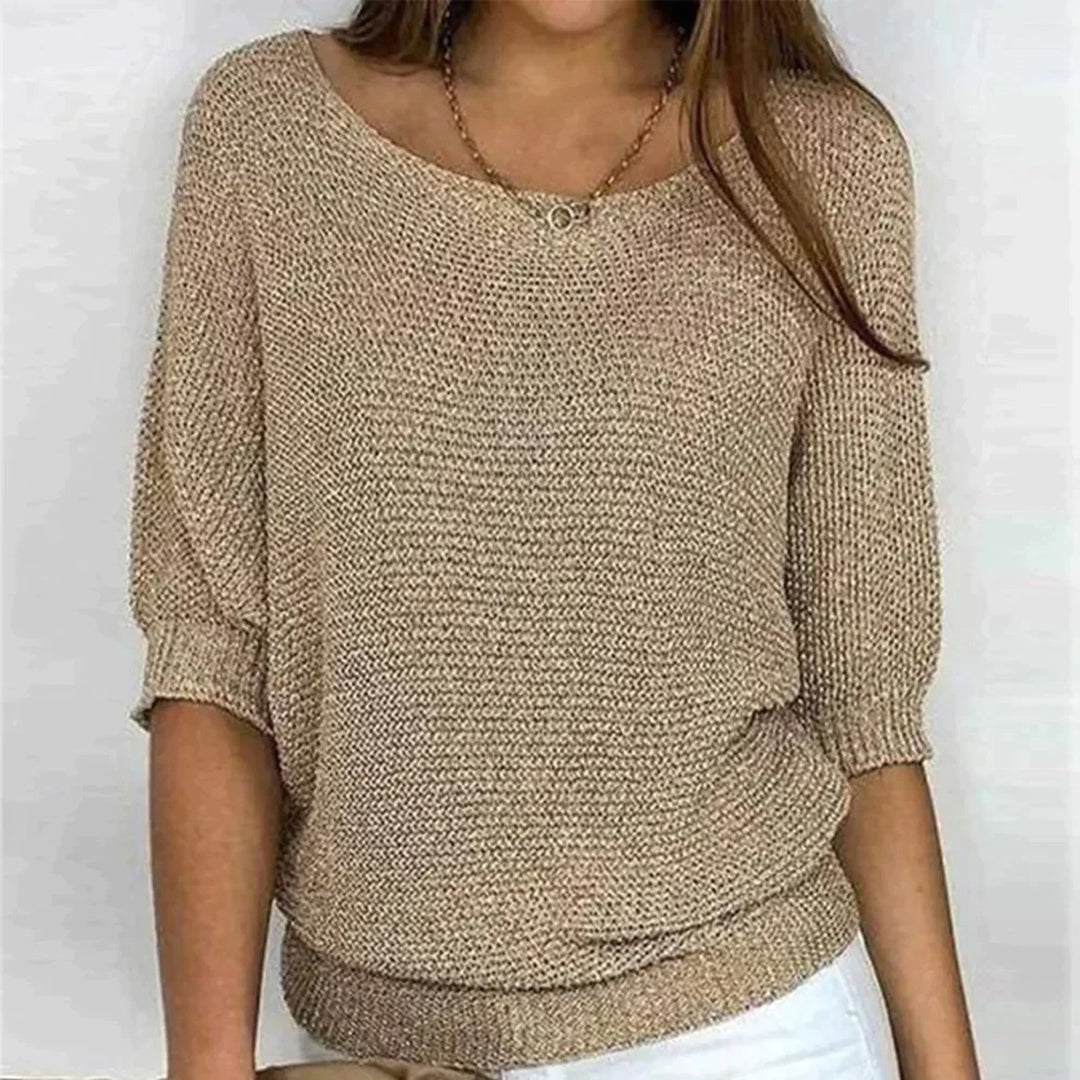 Elegant relaxed everyday knit top for women