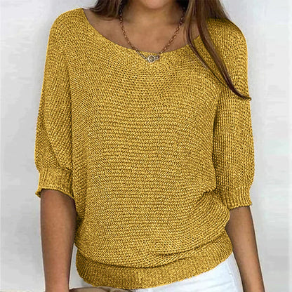 Elegant relaxed everyday knit top for women