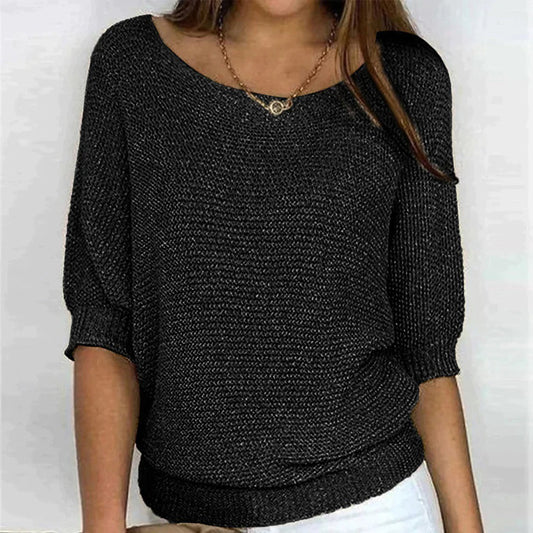 Elegant relaxed everyday knit top for women