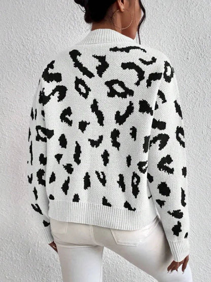 Bold leopard-print knit everyday jumper for women | Vivienne