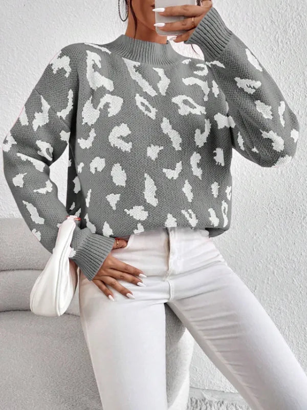 Bold leopard-print knit everyday jumper for women | Vivienne