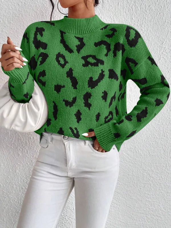 Bold leopard-print knit everyday jumper for women