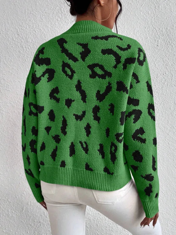 Bold leopard-print knit everyday jumper for women | Vivienne