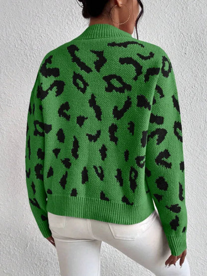 Bold leopard-print knit everyday jumper for women