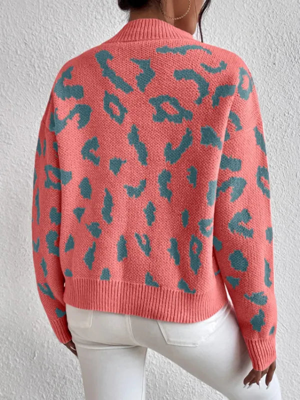 Bold leopard-print knit everyday jumper for women | Vivienne