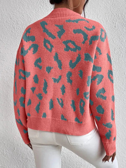 Bold leopard-print knit everyday jumper for women | Vivienne