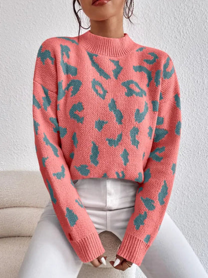 Bold leopard-print knit everyday jumper for women | Vivienne