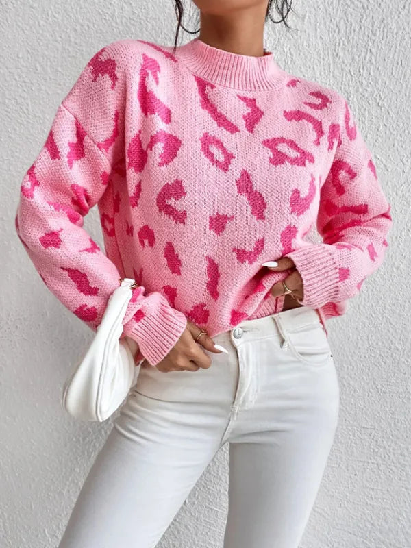 Bold leopard-print knit everyday jumper for women