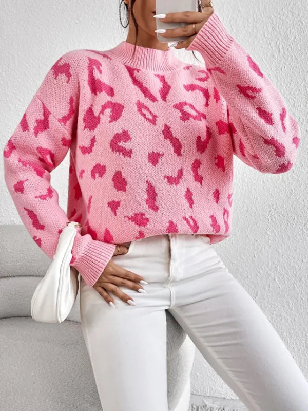 Bold leopard-print knit everyday jumper for women