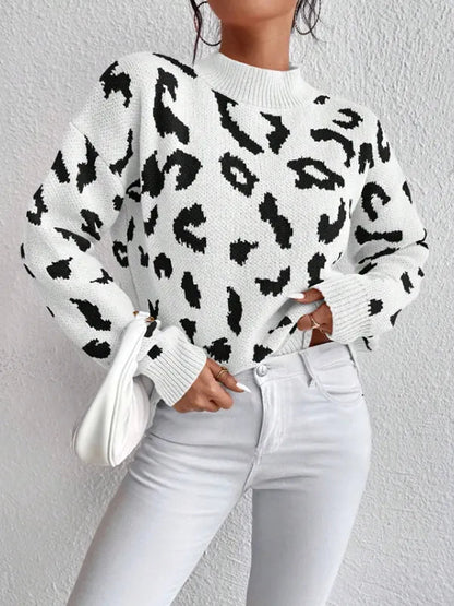 Bold leopard-print knit everyday jumper for women | Vivienne