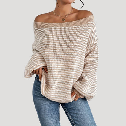 Oversized striped knit everyday jumper for women | Marlowe
