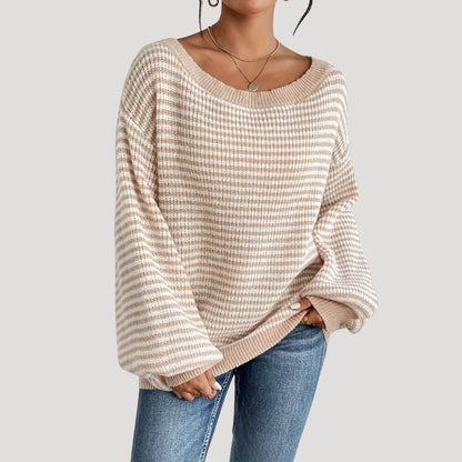 Oversized striped knit everyday jumper for women | Marlowe