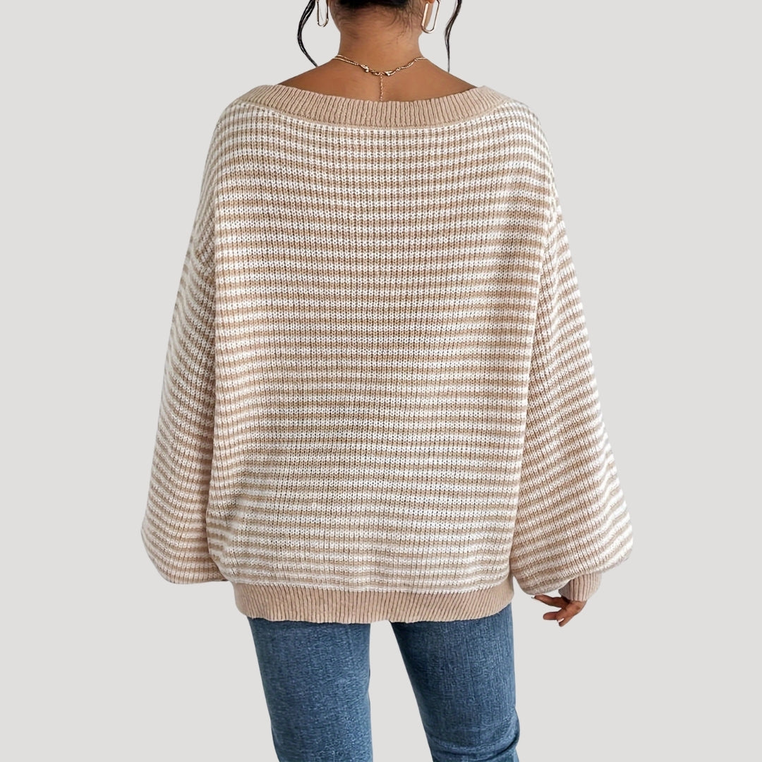 Oversized striped knit everyday jumper for women | Marlowe